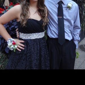 Black sparkle homecoming dress